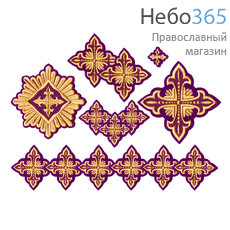  Набор крестов иерейских фиолетовые с золотом "Сеточка", фото 1 