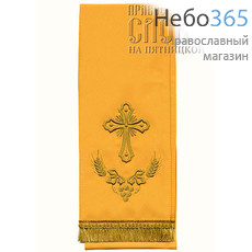  Закладка  для Евангелия, желтая с золотом, вышивка "Крест", ткань габардин, размеры: 14 х 145 см, фото 1 