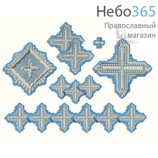  Набор крестов иерейских голубые с серебром "Квадрат", фото 1 