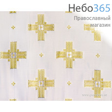  Шелк вышитый желтым крестом, ширина 150 см (Греция, фото 1 