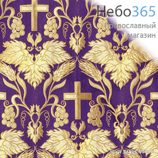  Парча,  греческая фиолетовая с золотом Литургия, ширина 150 см, фото 1 