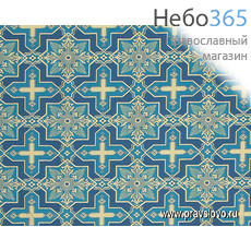  Шелк голубой с золотом Православие ширина 150 см, фото 1 