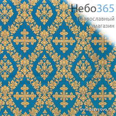  Парча голубая с золотом Почаевская, ширина 150 см, фото 1 