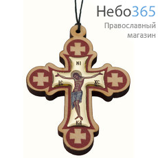  Крест деревянный с пластиковой вклейкой, с липучкой, 8 х 5,5 см, фото 1 