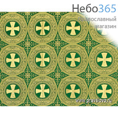  Шелк зеленый с золотом "Георгиевский Крест" ширина 150 см, фото 1 