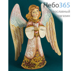  Ангел, фигура деревянная резная, с цветной росписью, высотой 32 см, фото 1 