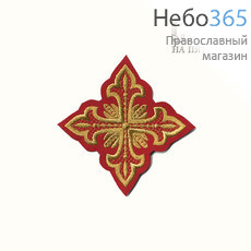  Крест  красный с золотом наградной "Сеточка" 10 х 10 см, фото 1 
