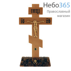  Крест деревянный на подставке, восьмиконечный, с литым распятием, Х20406, фото 1 