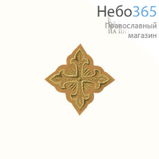  Крест  горчичный с золотом на епитрахиль "Сеточка" 8 х 8 см, фото 1 