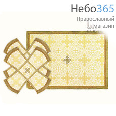  Покровцы белые с золотом и воздух, шелк в ассортименте, 12 х 12 см (В28/37), фото 1 