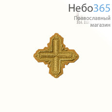  Крест  горчичный с золотом на епитрахиль "Квадрат" 7,5 х 7,5 см, фото 1 