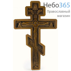  Крест деревянный восьмиконечный, из березы, с резной центральной вклейкой из левкаса, с лаковым покрытием, 54 х 32 см, фото 1 