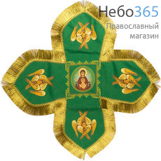  Покровцы зеленые с золотом и воздух, печать на габардине Святая Троица, 14 х14 см, фото 1 