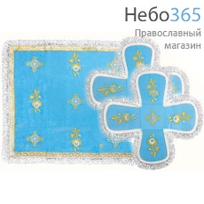  Покровцы голубые и воздух, креп греческий, вышивка, 12 х12 с, фото 1 