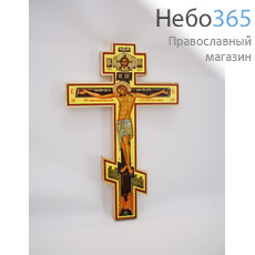  Крест деревянный большой, восьмиконечный, 21,5 см, с литографией (210х135 мм) (в уп.- 5 шт.), Р1, фото 1 