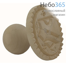  Печать для просфор "Богородичная", диаметр 65-75 мм , деревянная, липа, с каймой, фото 1 
