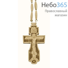  Крест наперсный деревянный Листок с капелькой, резной, из груши, № 5., фото 1 