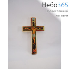  Крест деревянный малый, четырёхконечный, на липучке, 10 см, с литографией (в уп. - 5 шт.), Р7, фото 1 