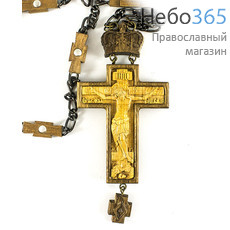  Крест наперсный иерейский деревянный восьмиконечный, из ольхи, высотой 15 см, машинная резьба с ручной доводкой, фото 1 