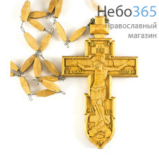  Крест наперсный иерейский деревянный восьмиконечный, со сложной объемной резьбой, высотой 12 см, машинная резьба, с ручной доводкой, фото 1 