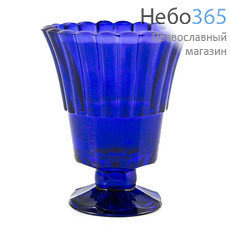  Лампада настольная стеклянная Тюльпан, на ножке, окрашенная, разного цвета, в ассортименте, высотой 10 см, фото 1 