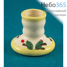  Подсвечник керамический "Мини", с цветной или частично цветной росписью, высотой 4 см (в уп. - 10 шт.), фото 1 