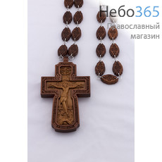  Крест наперсный иерейский деревянный восьмиконечный с молитвой. Машинная резьба с ручной доводкой, 17116 высота 12 см., фото 1 