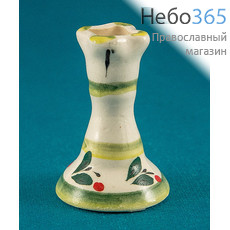  Подсвечник керамический Ромашка, с цветной или частично цветной росписью, высотой 5,5 см, фото 1 
