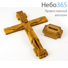  Крест деревянный Годеновский Голгофа, резной, составной, из бука, в подарочной упаковке, высотой 25 см, освящен., фото 1 