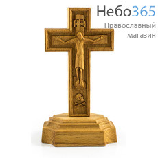  Крест деревянный Годеновский резной, на подставке, высотой 12,5 см, освящен., фото 1 