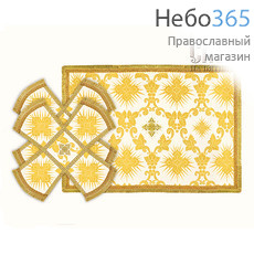  Покровцы белые с золотом и воздух, парча "Царь-град", 14 х14 см (В6/28/37), фото 1 
