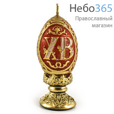  Свеча парафиновая пасхальная, Яйцо резное, с надписью Христос Воскресе , СП4514, фото 1 