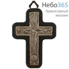  Крест металлогальваника (Нпл) 7х9, E mini, серебрение, деревянная основа, фото 1 