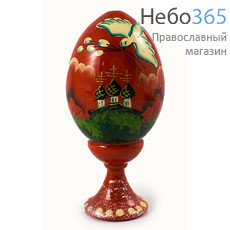  Яйцо пасхальное "Голуби", с ручной росписью, с различными сюжетами, разных цветов, на цельной подставке, 21012-1, 1210 РРР, фото 1 