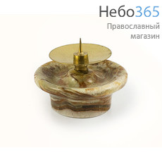  Подсвечник каменный из оникса с чашкой 50х50х30 мм, 80 г, 1210734, фото 1 