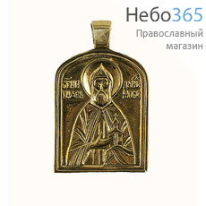  Образок нательный металлический с иконой Даниила Московского, литой, фото 1 