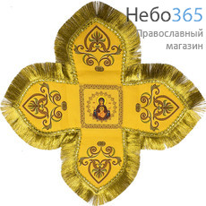 Покровцы желтые и воздух, печать на габардине Свт. Спиридон, 13 х 13 см (Б9, фото 4 