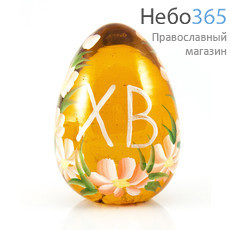  Яйцо пасхальное стеклянное окрашенное, ручная роспись, высотой 6,5 см, цвет в ассортименте, фото 9 