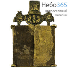  Складень литой (Ат) 10х9, Божией Матери Одигитрия с праздниками, латунь, эмаль, 18 век, фото 2 
