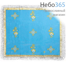  Покровцы голубые и воздух, креп греческий, вышивка, 12 х12 с, фото 4 