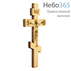  Крест деревянный восьмиконечный, с выжиганием, на липучке, высотой 10 см (в уп. - 10 шт.), фото 3 
