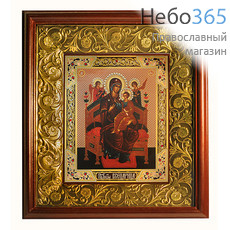  Икона в киоте 17х21, со стразами , киот с басмой Божией Матери Всецарица, фото 1 
