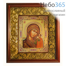  Икона в киоте 17х21, со стразами , киот с басмой Божией Матери Казанская, фото 1 