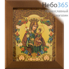  Икона в раме (Кз) 12х15 (в раме 16,5х19,5), прямая печать на поталь, под стеклом Божией Матери Неувядаемый Цвет, фото 1 
