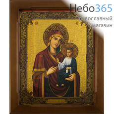  Икона в раме (Кз) 19х24 (в раме 24х29), прямая печать на поталь, под стеклом Божией Матери Иверская, фото 1 