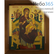  Икона в раме (Кз) 19х24 (в раме 24х29), прямая печать на поталь, под стеклом Божией Матери Всецарица, фото 1 