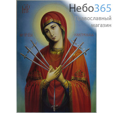  Икона бумажная 47х68 Божией Матери Семистрельная, фото 1 