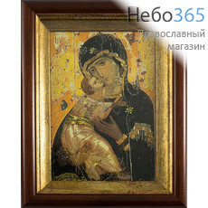  Икона в киоте 17х20,5, холст, деревянный багет икона Божией Матери Владимирская, фото 1 