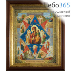  Икона в киоте 23х26,5, холст, деревянный багет икона Божией Матери Неопалимая Купина, фото 1 