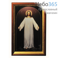  Икона в киоте (Фз) 33х45 (формат А3), холст, деревянный багет Спас в белом хитоне (№5) (30х46 см), фото 1 